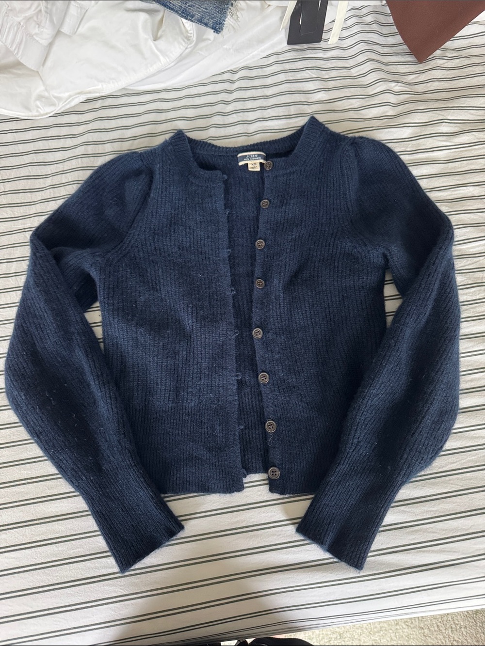 Classic J Crew Navy Button-Front Cardigan Sweater